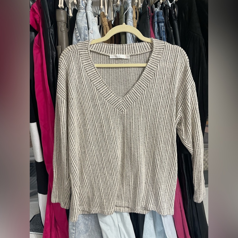 Lush striped knit sweater - small